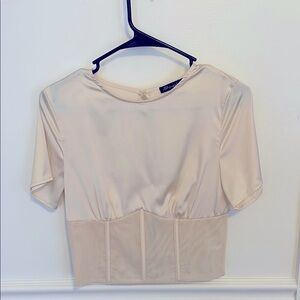 Shinestar Satin Beige Blouse
